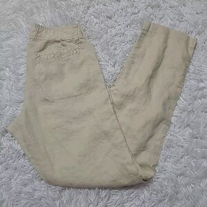Fresh Produce Womens Pants Size 4 Linen Convertible Beige Straight Leg